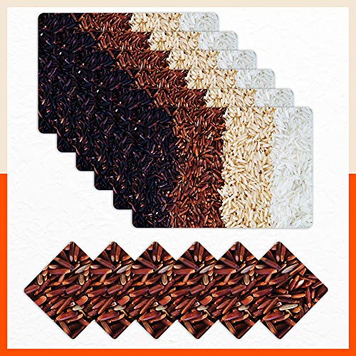 Bathla Table Mats - Set of 6-45cm x 30cm PVC Table Placemats & Coasters for Home Dining Table | Multipurpose, Heat-Resistant, Waterproof & Washable | Matworks (AMELLA)