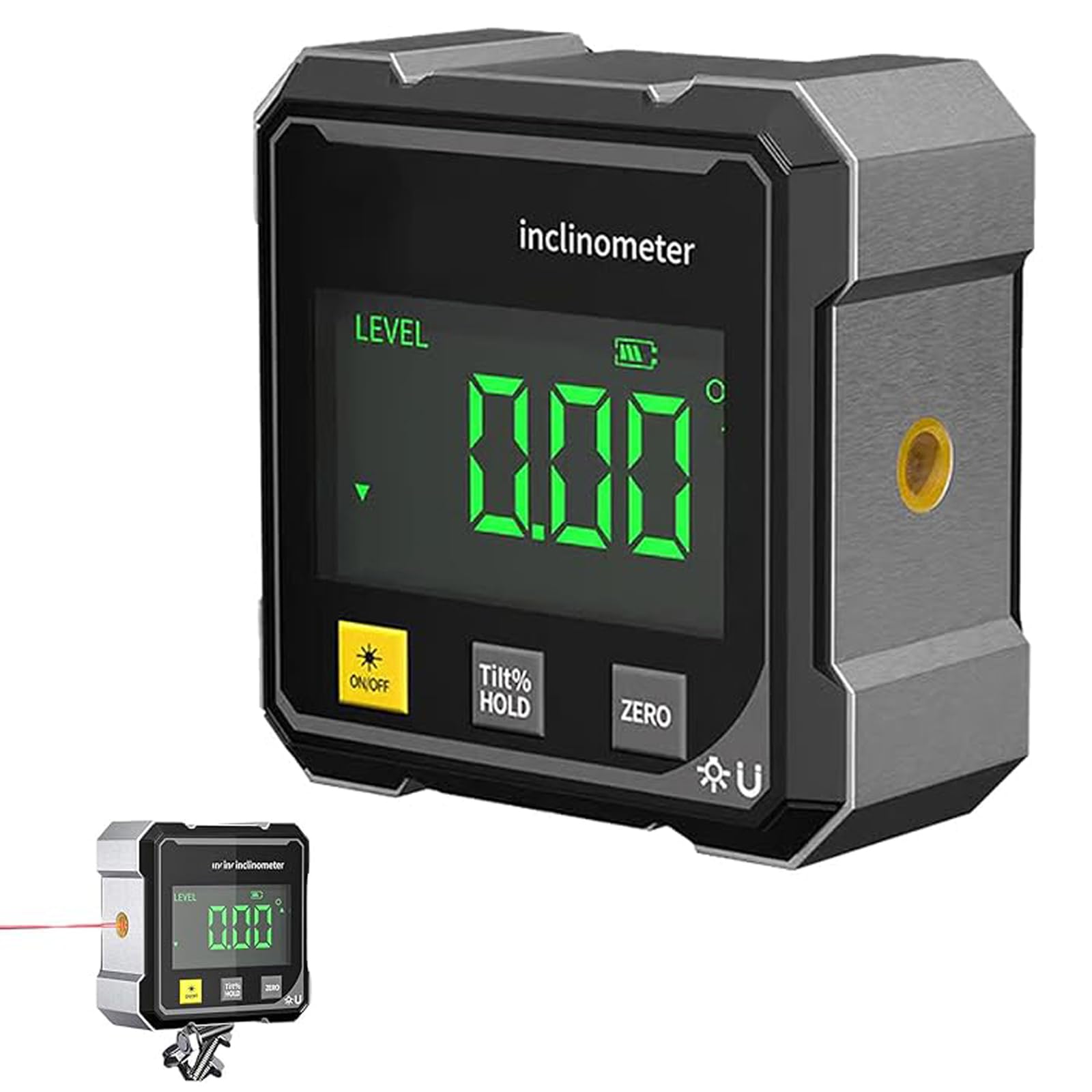 Luminis Precision X1 Rapporteur d'angle numérique à 4 côtés avec écran LCD pour le travail du bois