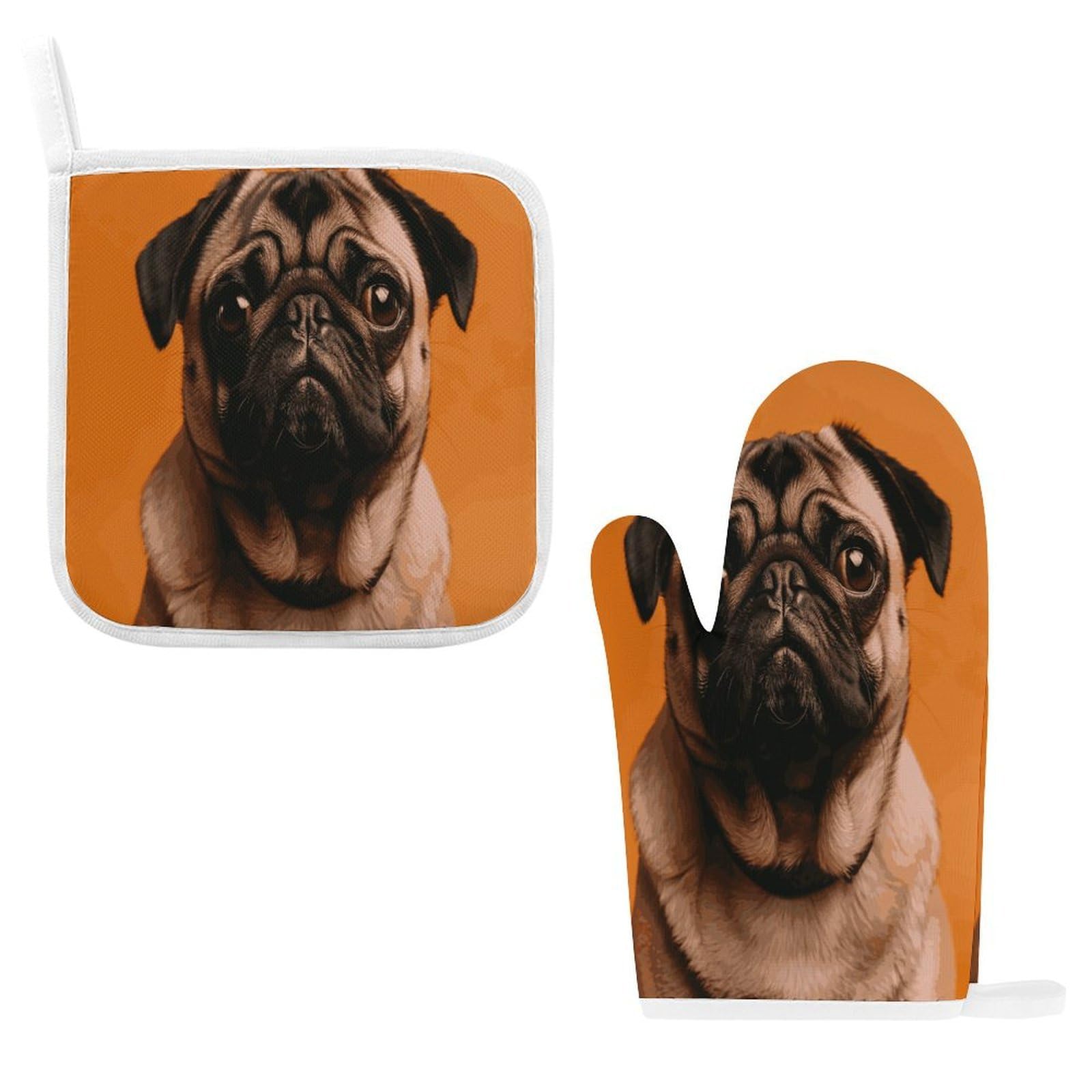 Btcowzrv Style A Pug Oven Mitts And Pot Holders 2Pcs Set