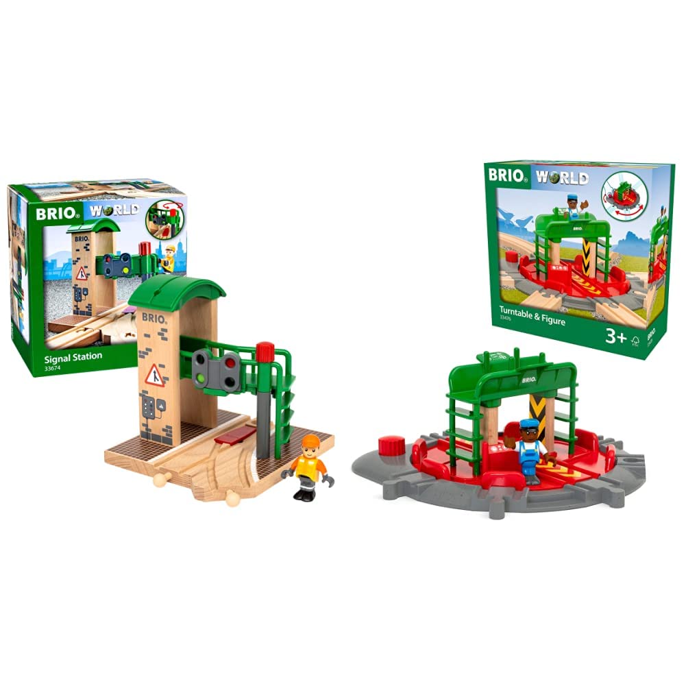 BRIO World Train Turntable & Figure for Kids Age 3
