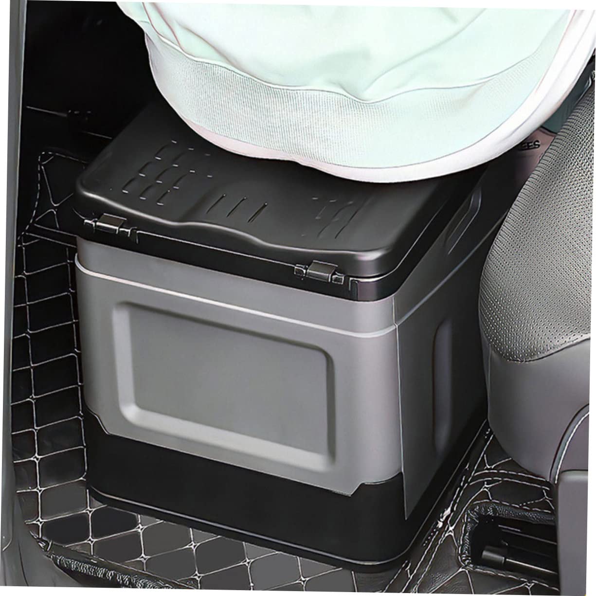 Toilettes Pliantes Portables pour Voiture Noir et Gris, Pot Pliable Léger et Solide, Toilettes d'urgence Camping Extérieur, Équipement Voyage Pratique Adulte