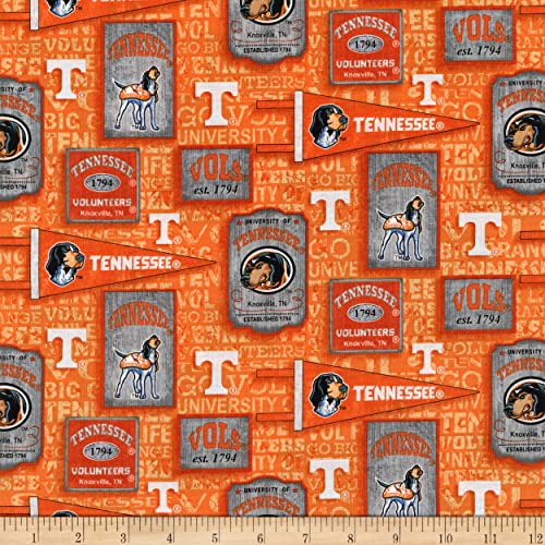 Sykel Enterprises NCAA Tennessee Volunteers Vintage Pennant Cotton Fabric, Multi Yard