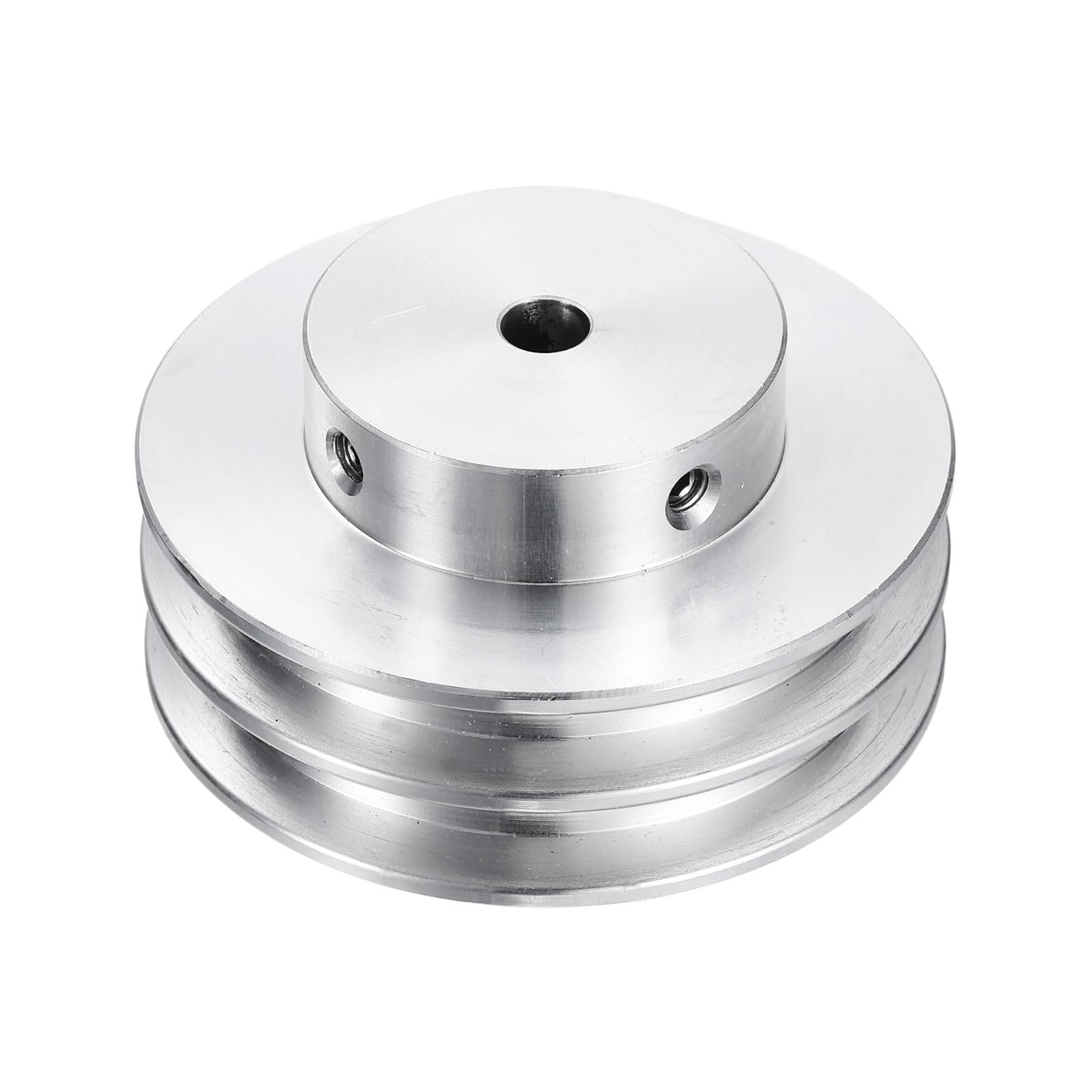 QUARKZMAN Puleggia a V Foro 6mm Diametro Esterno 60mm Doppia Scanalatura in Lega di Alluminio per Macchina da Trapano per Albero Motore 6mm(1/4") Cintura Sagomata in PU