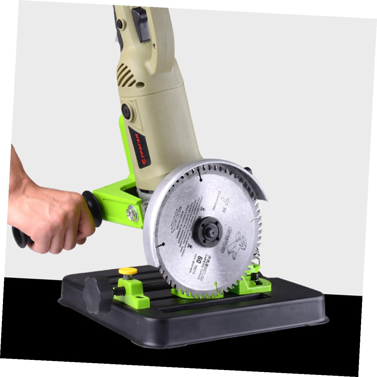 Angle Grinding Machine Fixed Stand Polishing Machine Holder Bracket Green Sturdy Metal Tool Accessory for Workshop Cutting and Polishing Tasks