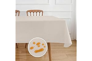 NLMUVW Vinyl Tablecloth with Flannel Backing - Perfect for Rectangle Tables