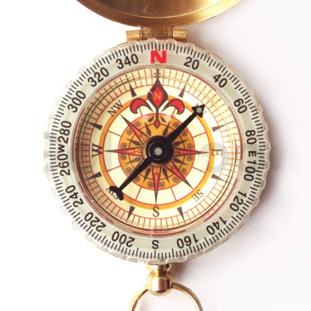 Beau Boussole de Rétro, Portable Boussole Rabattable Plein Air, Boussole Extérieur Outils de Navigation pour Voyage Camping Randonnée Durable