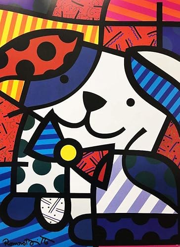 Romero Britto "Ginger NEW CUSTOM FRAMED Pop Art 40" x 31"