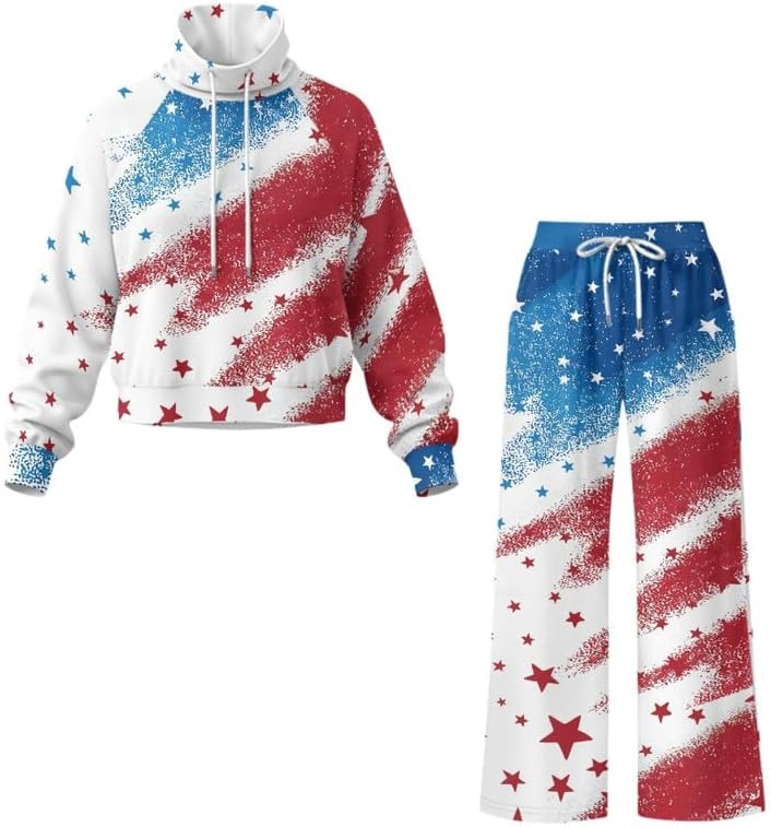 Irisjudy Womens Sets 2 Piece Outfits Tiger Sweatsuit Sets, Leopard Print Track Suits Sweatshirts Wide Leg Sweatpants