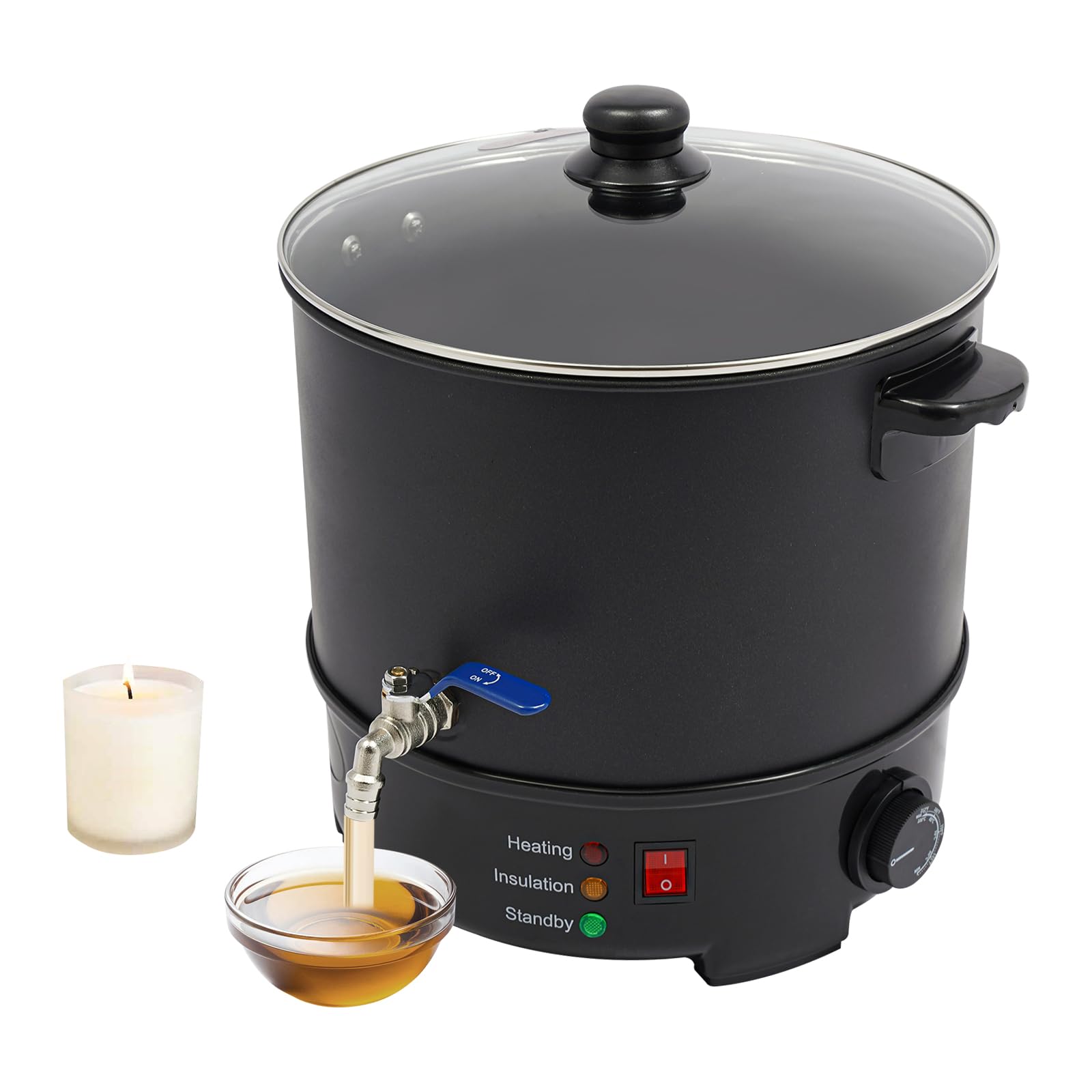 TouSuaRSi Cera per candele, 10 l, con beccuccio e coperchio di sicurezza