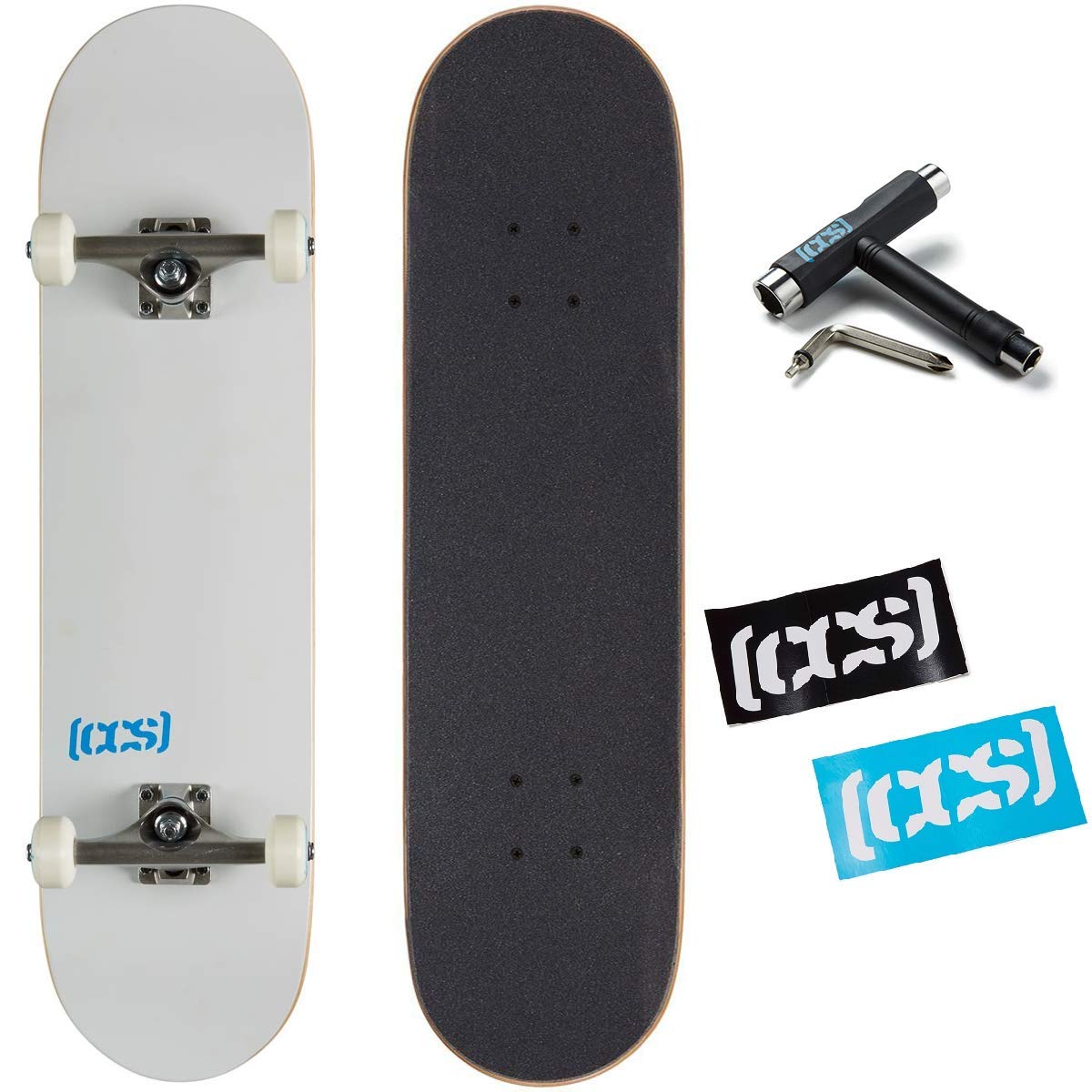 [CCS]Complete Skateboard - Maple Wood - Professional Quality - Fully Assembled with Skate Tool and Stickers