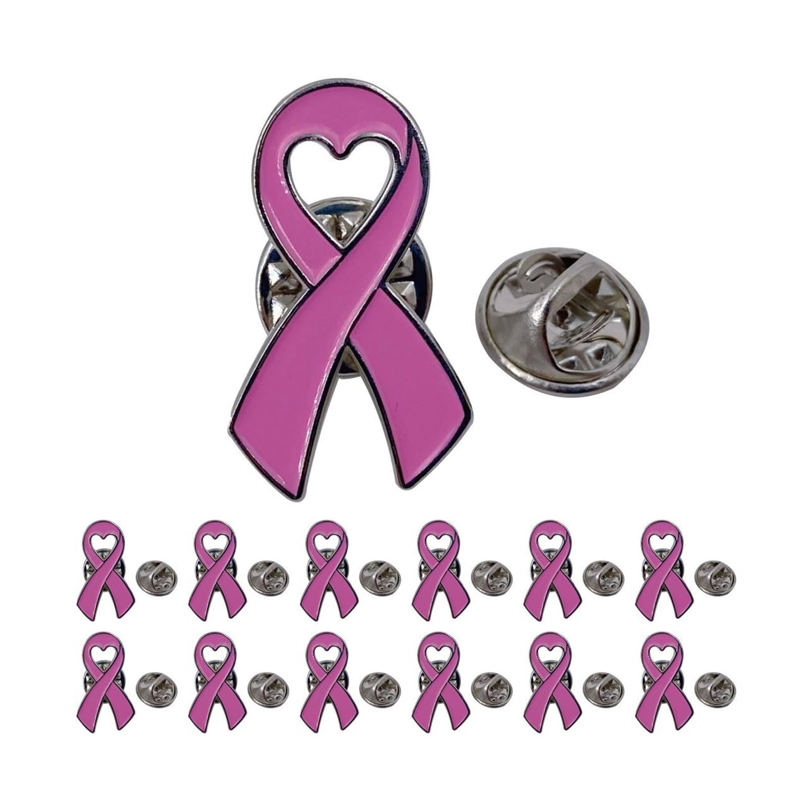 10 50 100 piezas de alfileres concientización – Pin solapa esmaltado con cinta rosa for mujeres y broche apoyo a organizaciones benéficas Para Decoración
