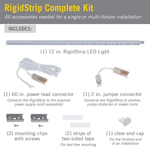 Miniatura 2 de Armacost Lighting RigidStrip - Kit de difusor de luz LED enlazable de 24 V, 12 pulgadas, 4000 K 321119