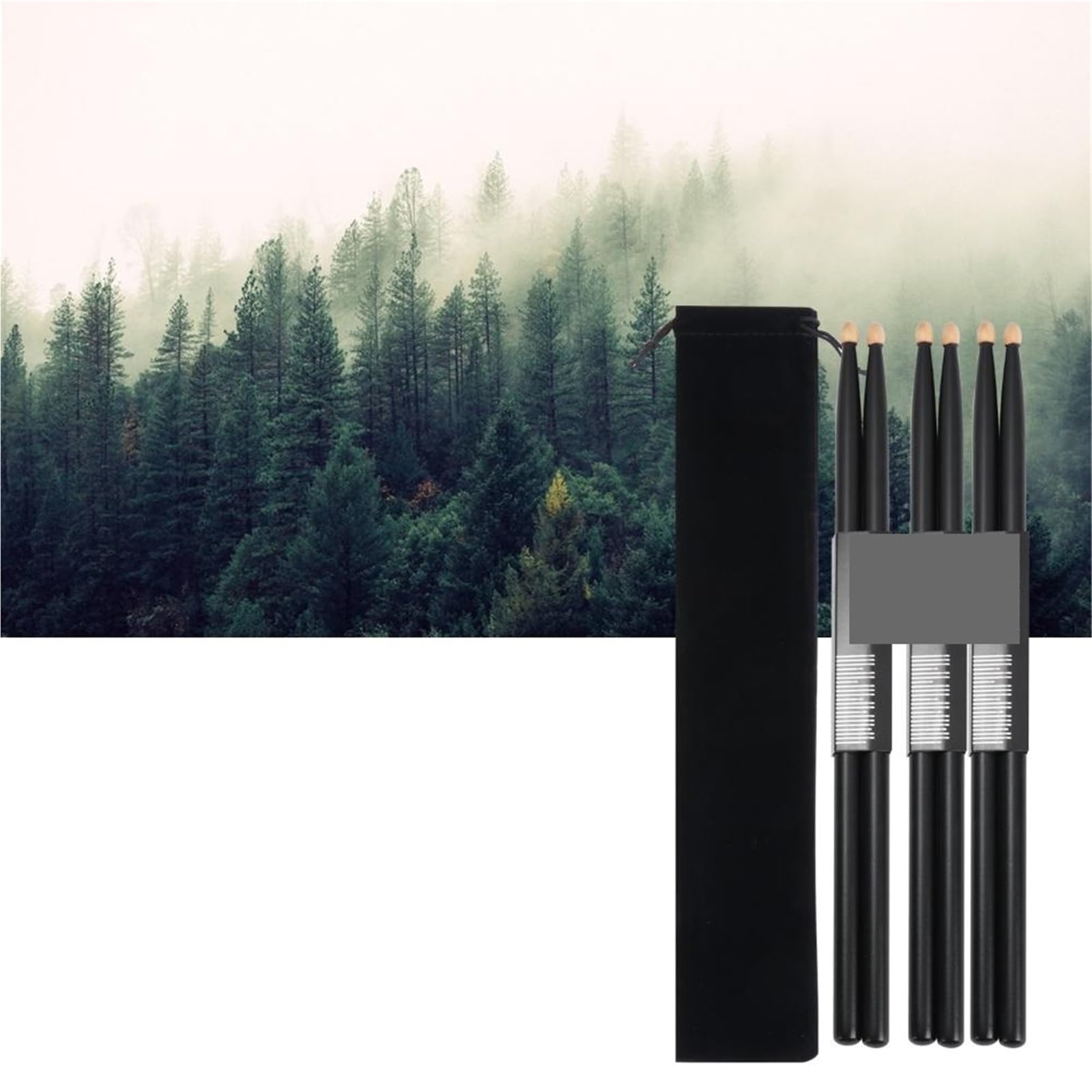 Trommelstöcke 2 Paar Holz Schwarz 5A Drumsticks Klassische Ahornholz Teardrop Kopf Drumsticks Musikinstrumente Zubehör(Black)