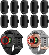 ShotR GARMIN ガーミン 専用 防塵プラグ 防水プラグ 防塵カバー 防塵キャップ 保護キャップ ダストカバー ポートカバー デバイス保護 アクセサリー シリコンプラグ チャージャーポート 防塵 保護 キャップ Garmin Swim2/vivmove 3/GarminActive/Approach S70 などに対応 シリコン製 【10個入】 (ブラック)
