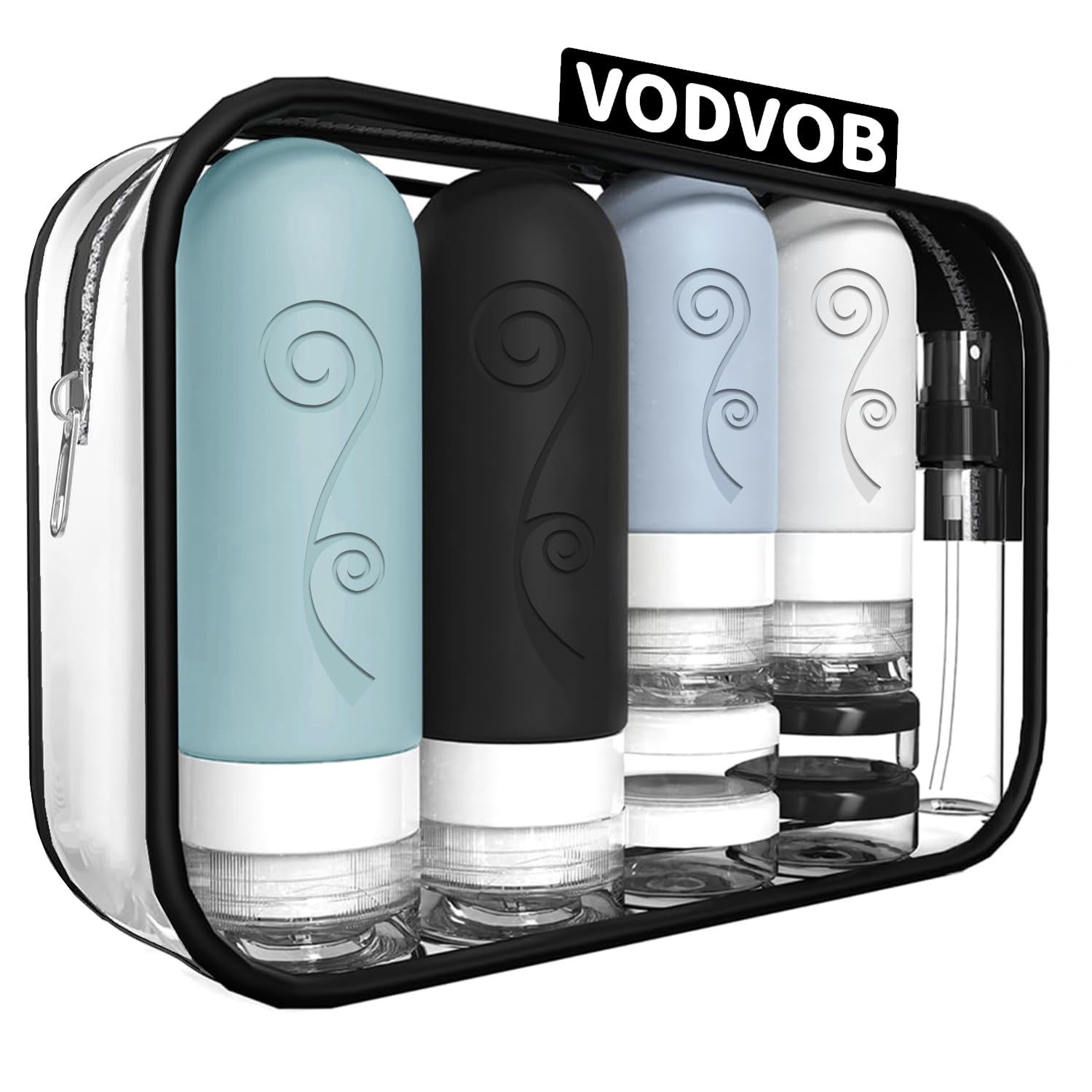 16 Pack Travel Bottles Set for Toiletries, TSA Approved Travel Containers Leak Proof Silicone Squeezable Travel Accessories 2oz 3oz for Shampoo Conditioner Lotion Body Wash (BPA Free), black, Modern