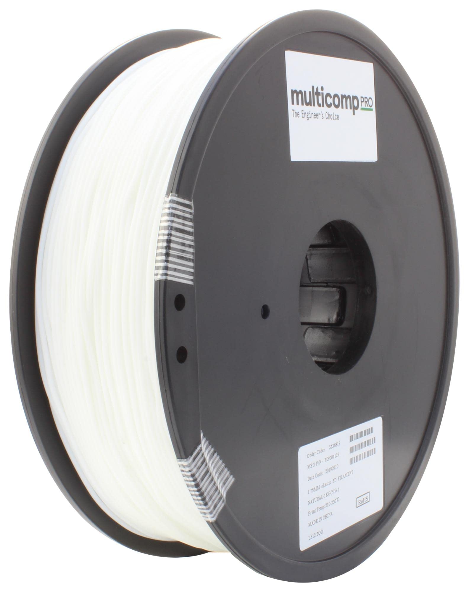 3D-Filament, 1,75 mm, TPE, natürlich, 3D-Drucker-Filamente, 1 Stück | MP001129