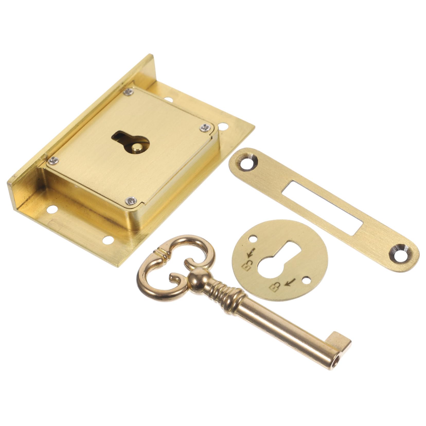 Cabilock 2 Sets Schloss Für Möbel Altes Schloss Ersatz Schrankschloss Quadratisches Schubladenschloss Messing Golden