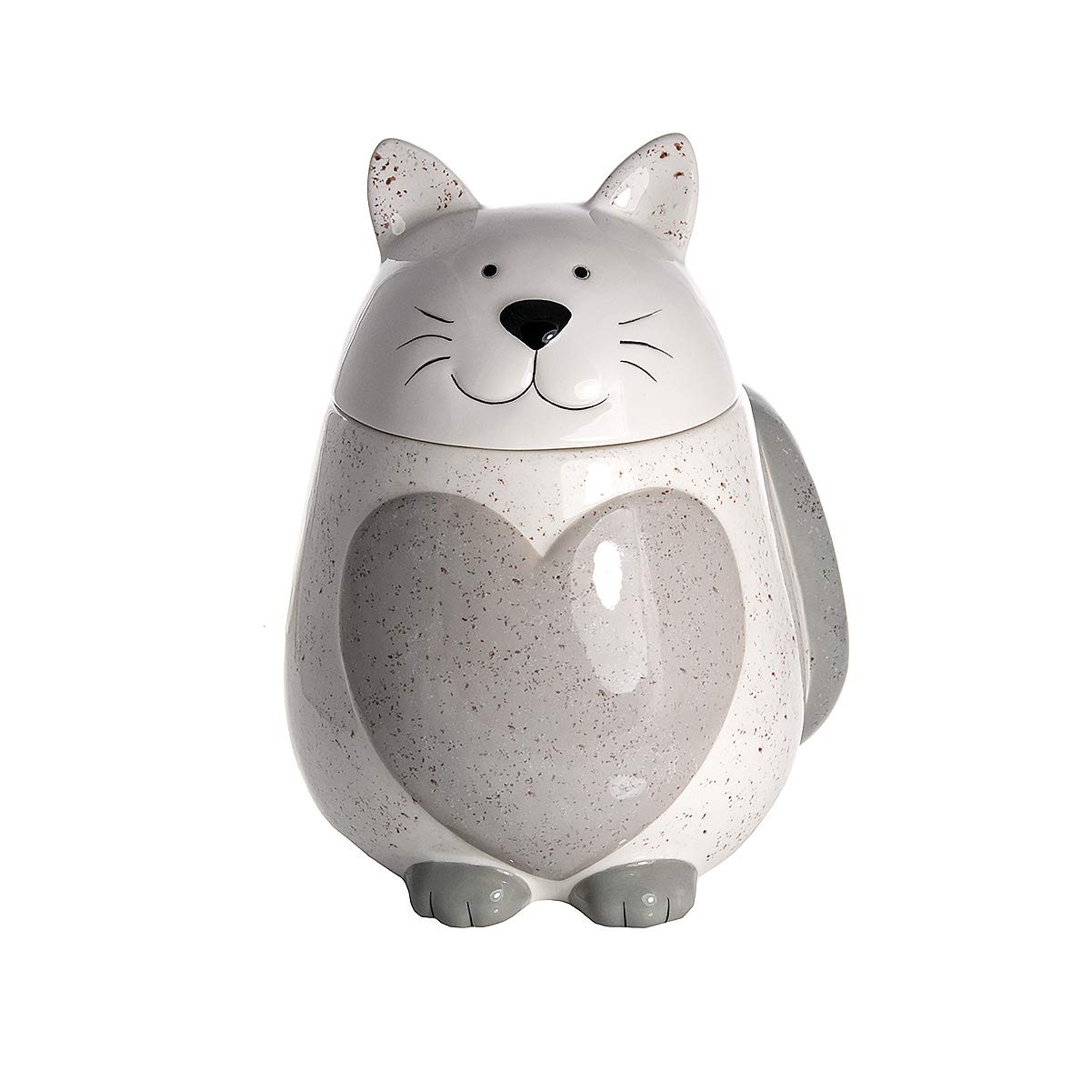 SPOTTED DOG GIFT COMPANY Słoik na ciasteczka, ceramiczna beczka na ciasteczka dla kota, słoik do przechowywania żywności, uroczy nowatorski pojemnik kuchenny z pokrywką, akcesoria kuchenne o tematyce