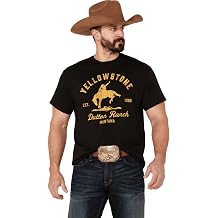 Yellowstone Bucking Bronco Horse Dutton Ranch Montana TV Show Black T Shirt 66-3