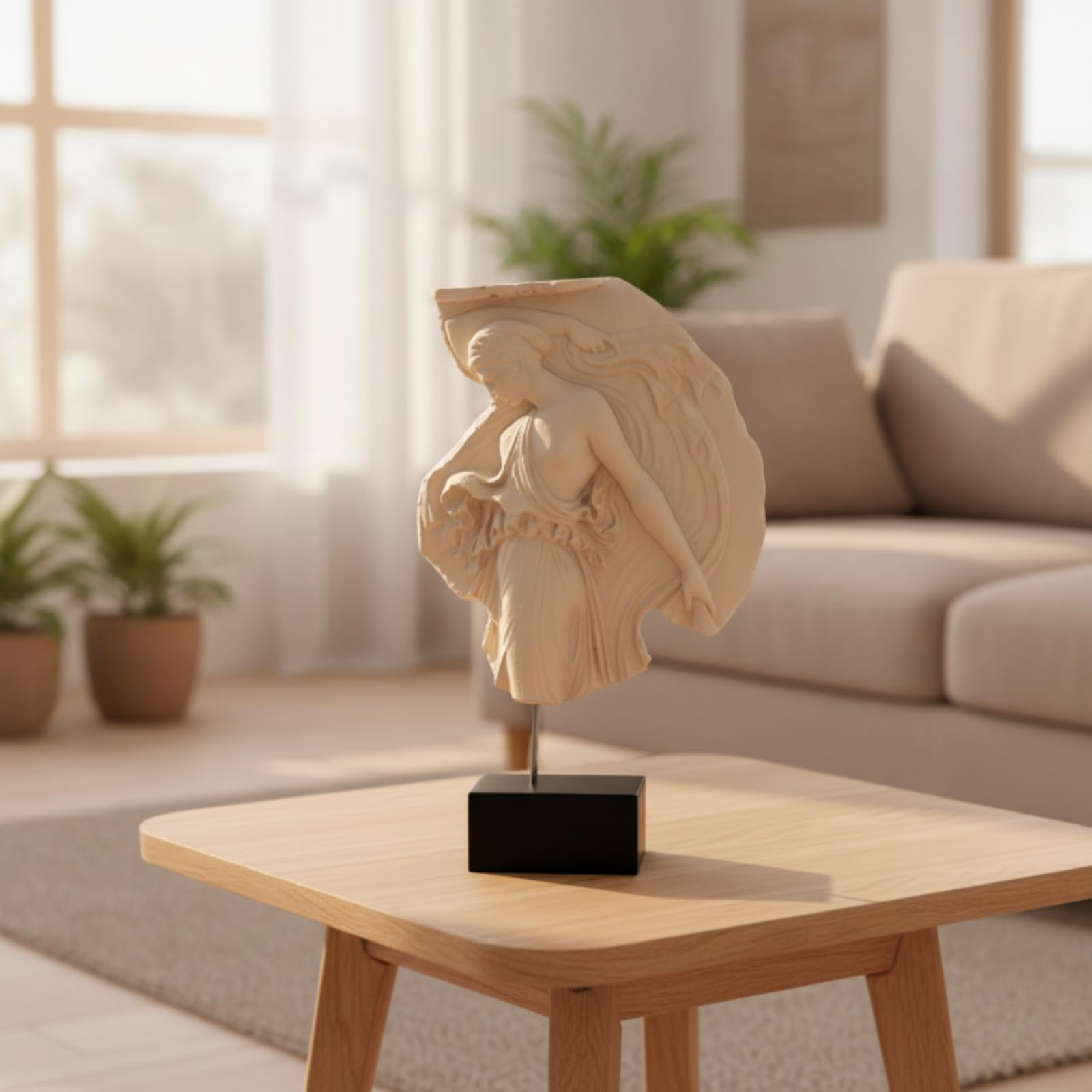 MagiDeal Escultura Mitológica Estatua Figurina Busto Relieve con Material de Resina Duradera y Base Rectangular Adecuada para Hogar Contemporáneo Oficina Privada Entrada Chimenea Escritorio