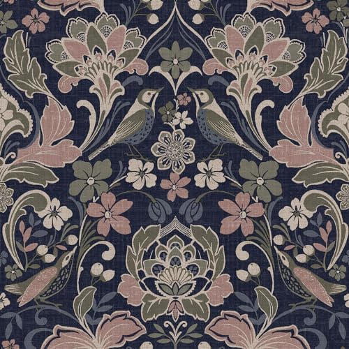 World of Wallpaper Folk Themed Floral Patterned Matte Finish Textured