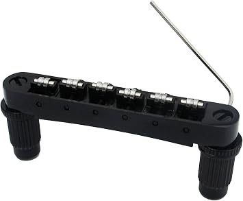 Guyker Tune-O-Matic Electric Guitar Bridge Stop Bar Tailpiece Tremolo TM85 and GM005 Roller Saddle Bridge Compatible with LP SG Guitars, Black