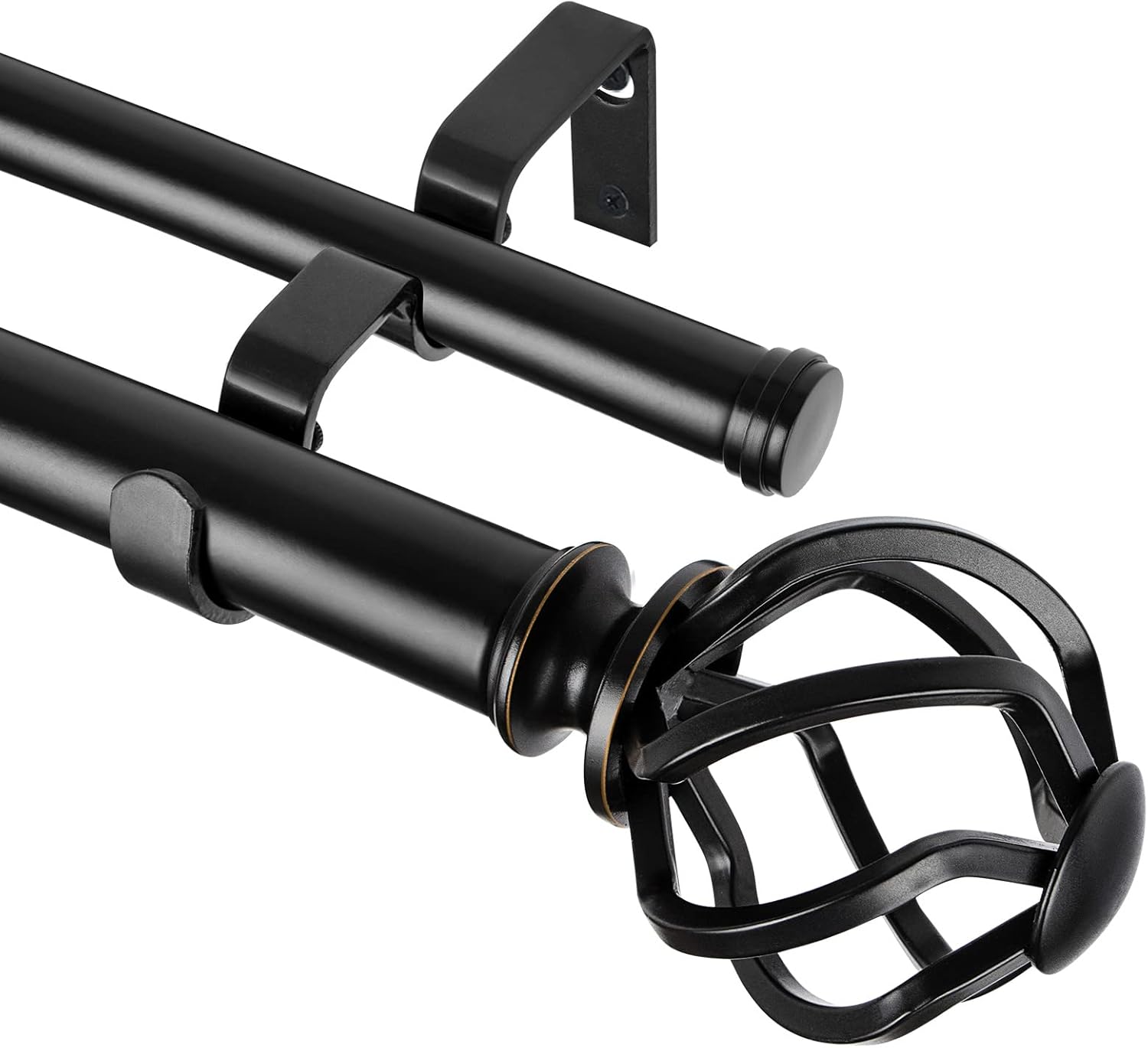 KAMANINA 1 Inch Double Curtain Rods 72 to 144 Inches (612 Feet) Window