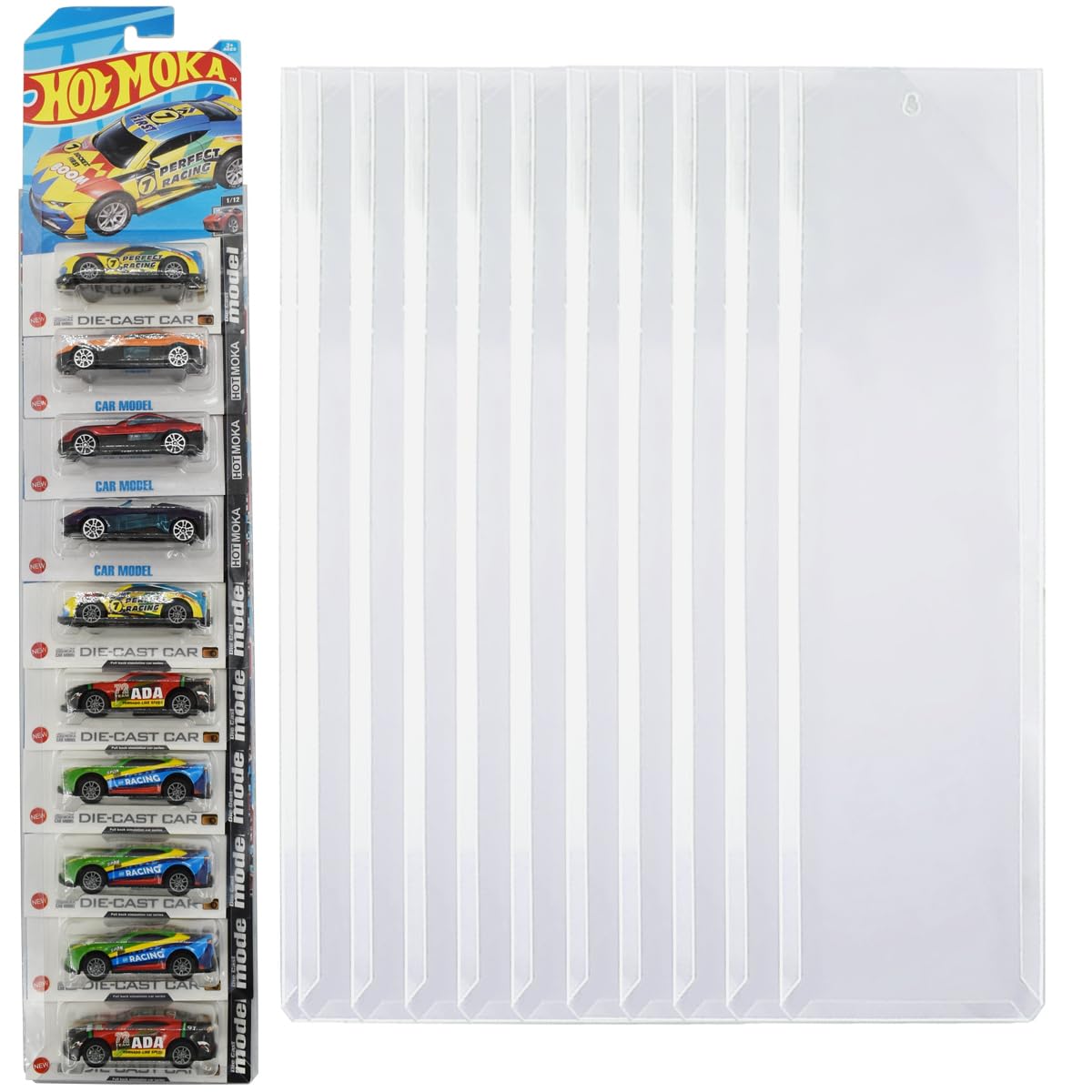 10pcs Model Car Display Case Wall Mount Holds Up to 100 Cars - Compatible with Matchbox Packaged Cars - Diecast Blister Packed Toy Car Organizer Display Shelf Rack Wall Storage