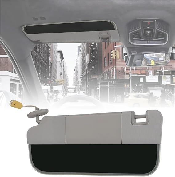 Car Left Right Side Sunshade Sun Visor Shadow Sunglasses with Light Mirror Compatible with Geely Monjaro Manjaro 2022 2023 Xingyue L Kx11(Black Left)