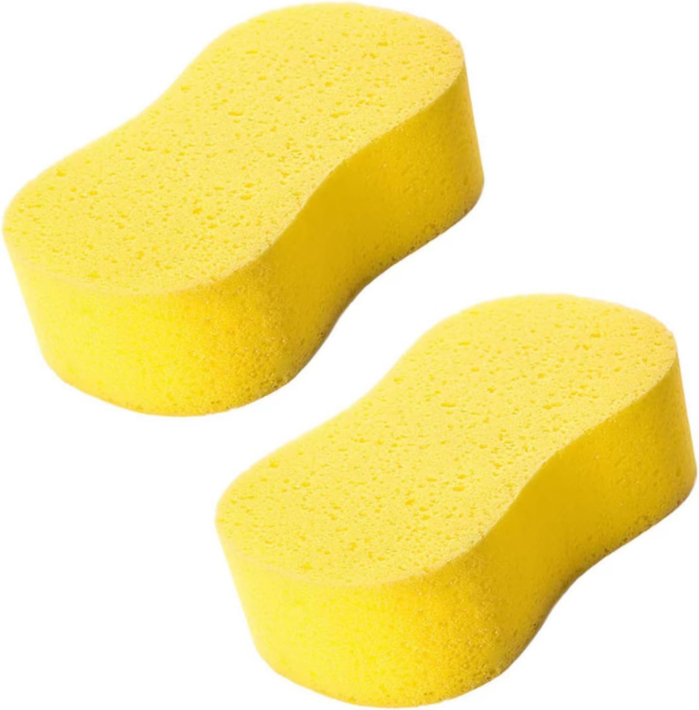 2Pcs Jumbo Sponges, Jumbo Car Wash Sponges, Super Absorbent Car Sponge Washing Windows and Anti Scratch Technology For Wheels, Windscreen Bodywork For Car Cleaning (Yellow)