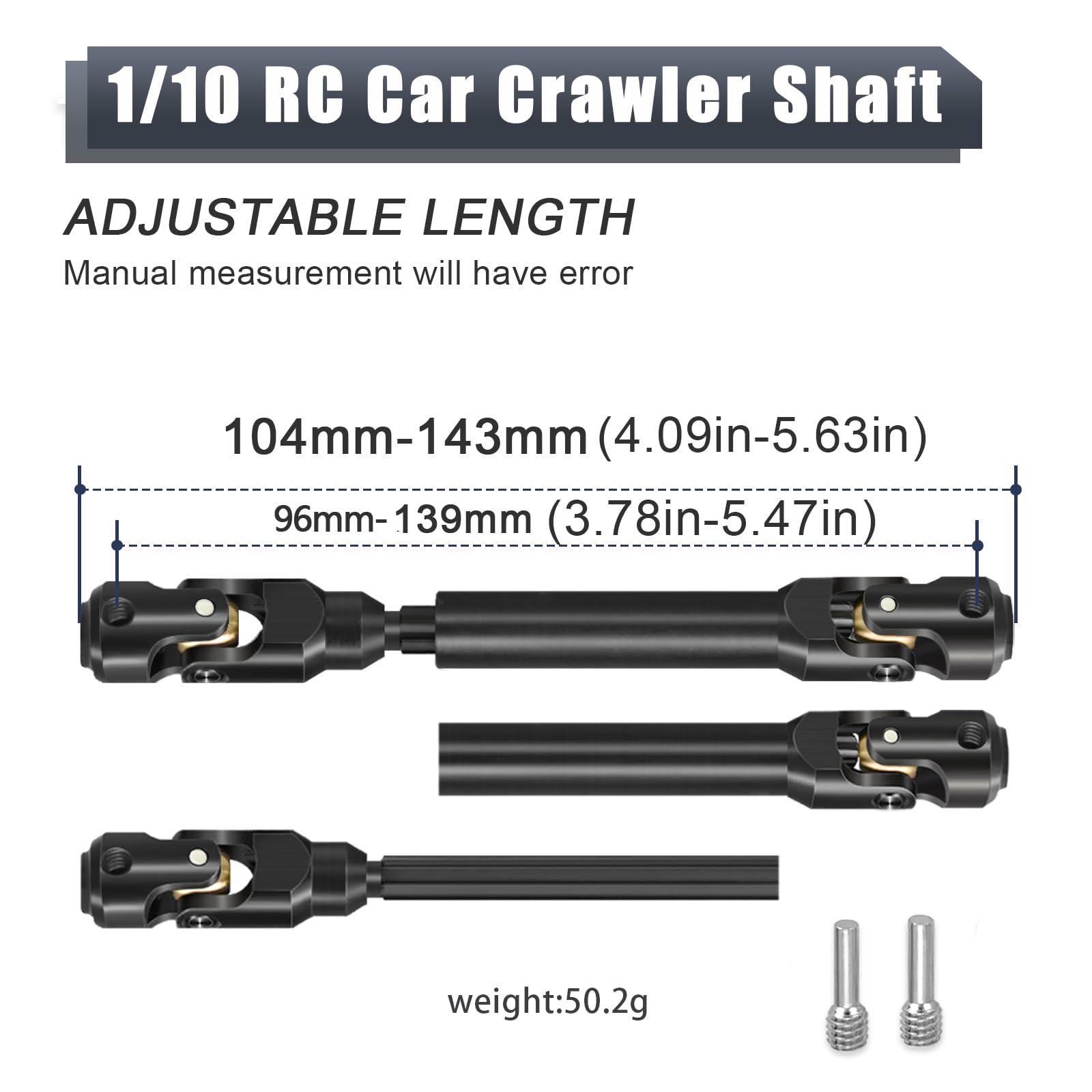 RcThjia 104mm CVD Drive Shaft for 1/10 RC Crawlers, Universal Fit for TRX4, Axial, SCX10, Capra, REDCAT GEN8 - Image 2