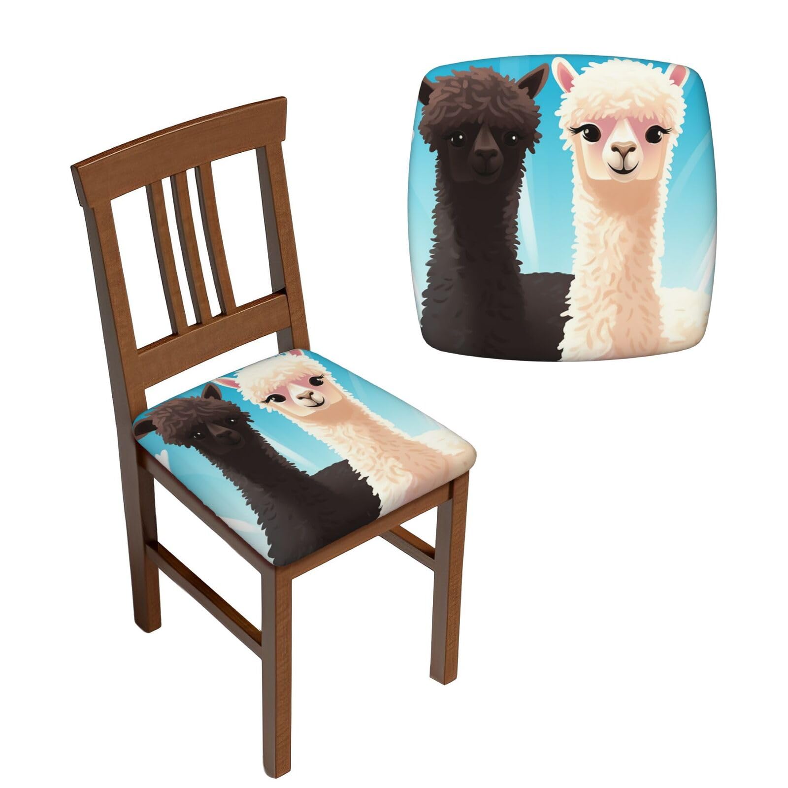 NONHAI 6PCS Dining Chair Seat Covers Set Alpaca Stretch Removable Chairs Covers Washable Seat Cushion Slipcovers Protector for Dining Room Kitchen Chairs