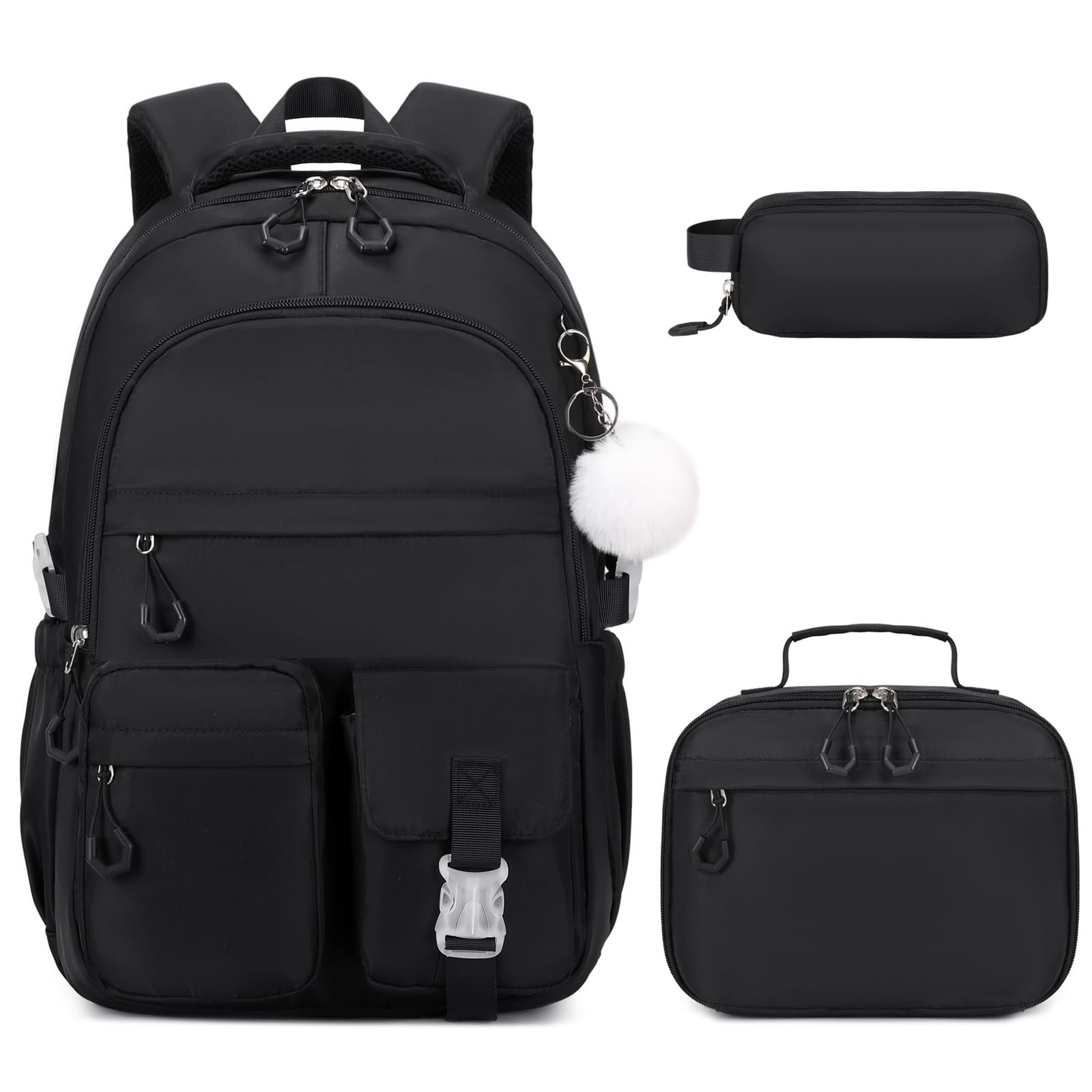 DIGOBAY Mochilas para niñas adolescentes, Negro -, /, /