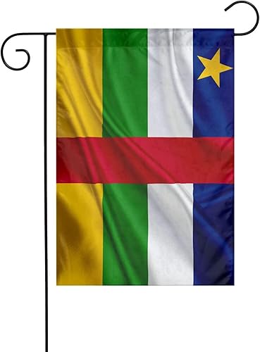 Bandera de la República Centroafricana para jardín, bandera de doble cara para decoración al aire libre, 12.5 x 18 pulgadas, banderas de jardín de