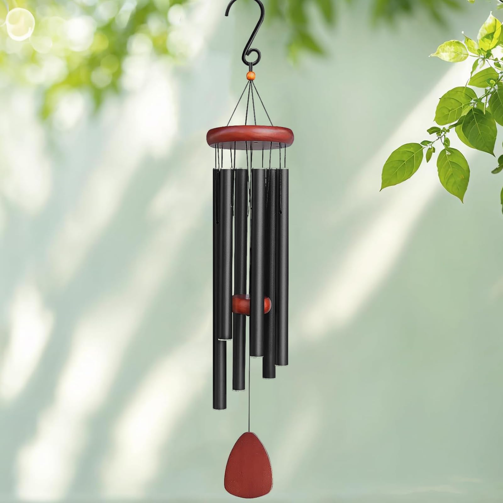 Wind Chimes for Garden, 26 Inch Aluminum Tubes Wind Chimes Waterproof Windchimes Indoor and Outdoor,6 Tubes Memorial Wind Chime Gifts for Outside Garden Yard Home Memorial Wind Chimes Hanging Chimes