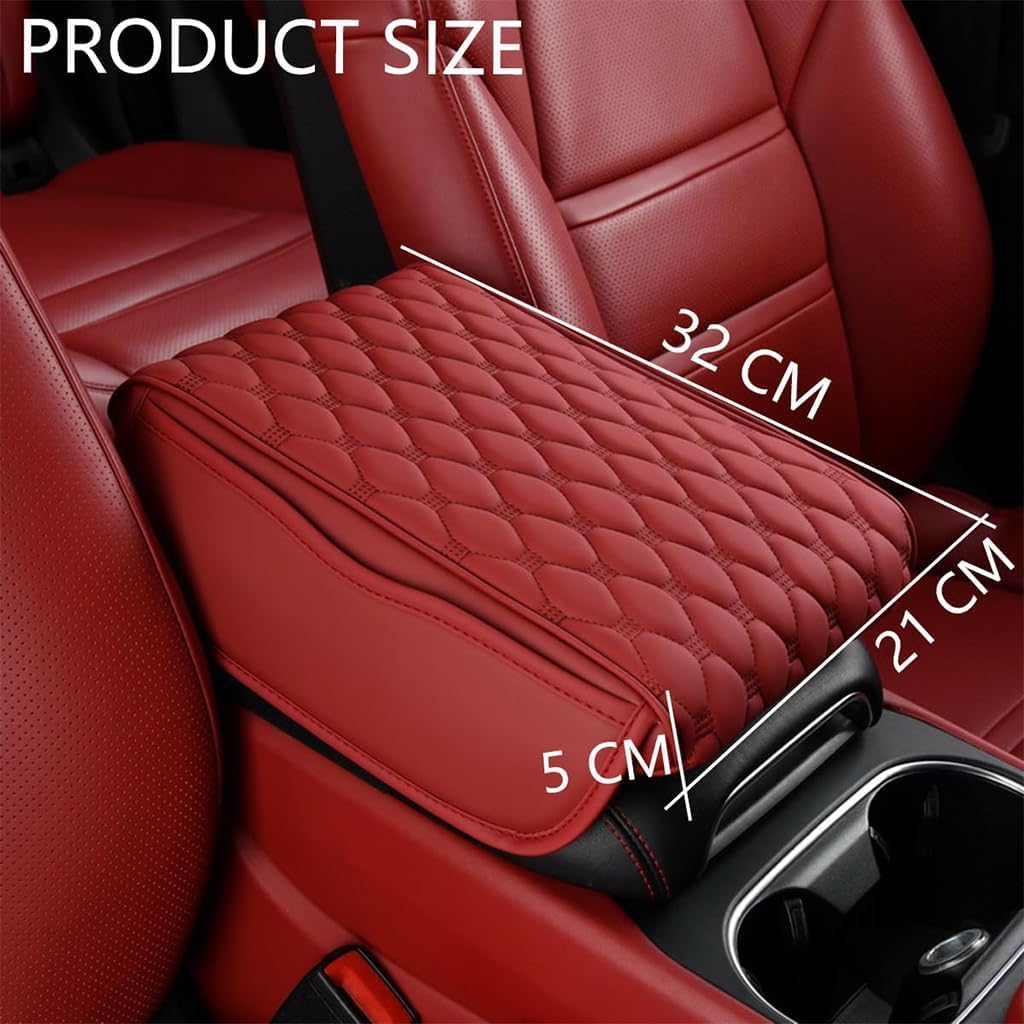 Tappetino per Bracciolo per Auto per Toyota C-HR 2016-2020 2021 2022 2023 2024 2025 2026, Pelle Cuscino per Console Centrale per Auto Accessori per la Decorazione,A-Black