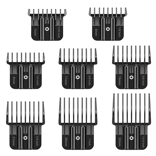 Paquete de 8 protectores de recortadora de alta calidad para recortadora BaBylissPRO Barberology FX787 y FX726, protectores de repuesto con clip de