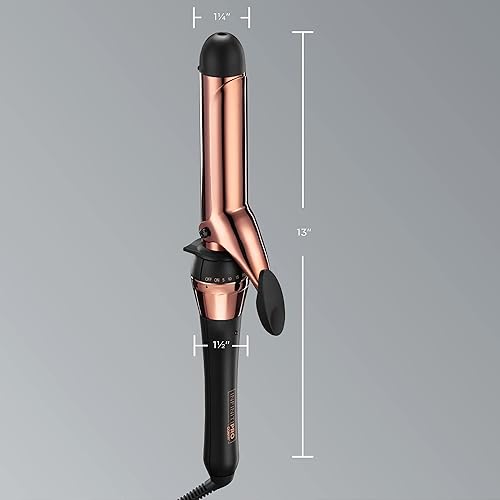 Miniatura 5 de INFINITIPRO BY Conair - Rizador de titanio de oro rosa de 1 14 pulgadas, barril de 1  de pulgada produce rizos sueltos, para uso en cabello medio y