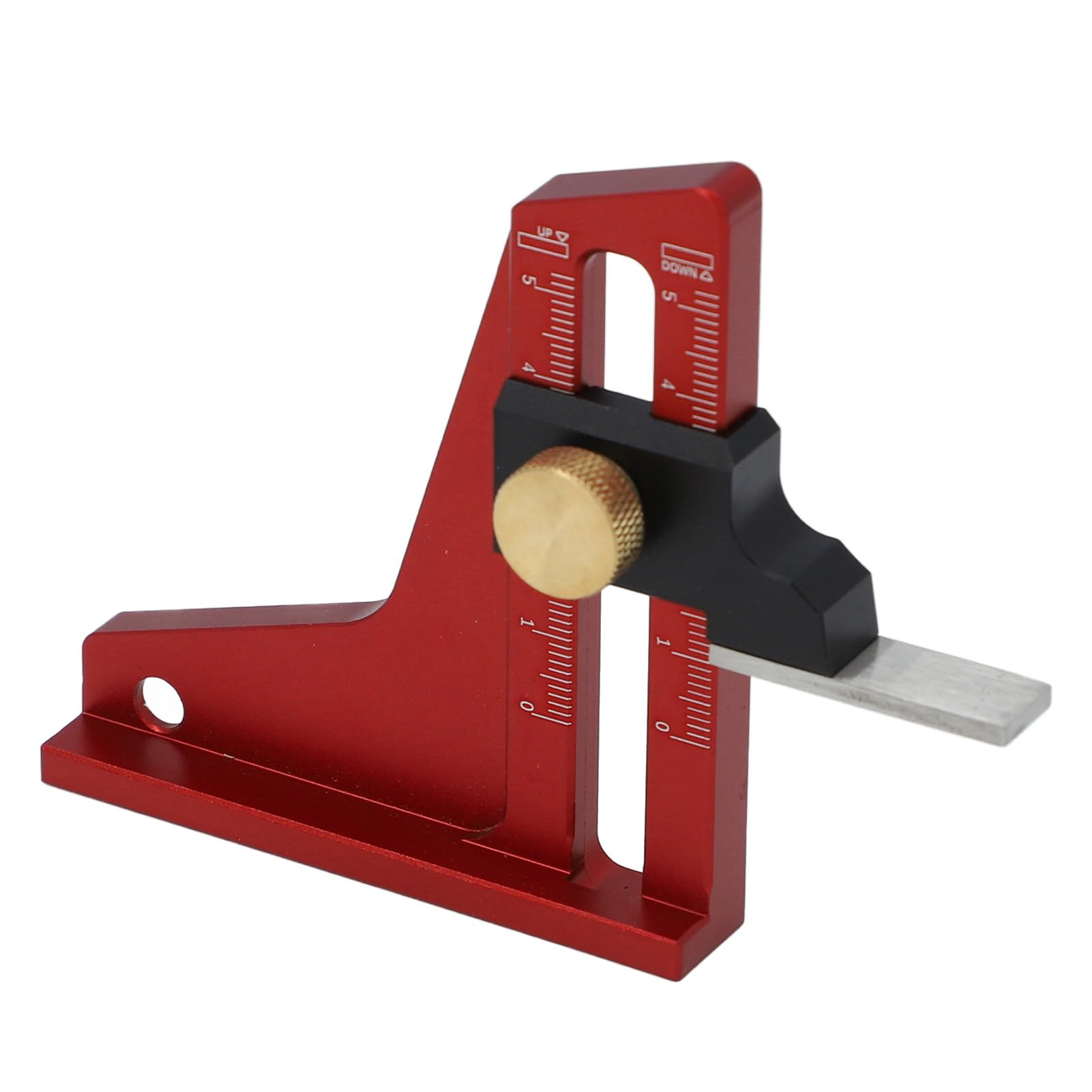 Woodworking Depth Gauge, Adjustable Easy to Read 0 to 50mm Fine Workmanship Robust Portable Woodworking Height for Saw Blades and Router Bits for Crafts