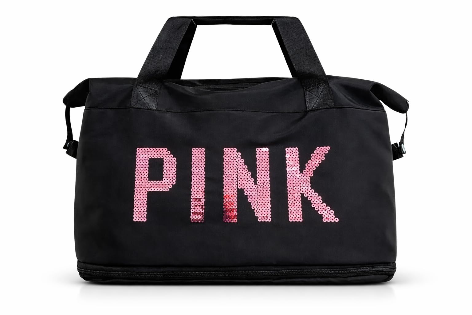 sports duffel bag pink letter travel gym bag women shoulder handbag waterproof weekender bag for gym swimming travel fitness training carry bag multi purpose