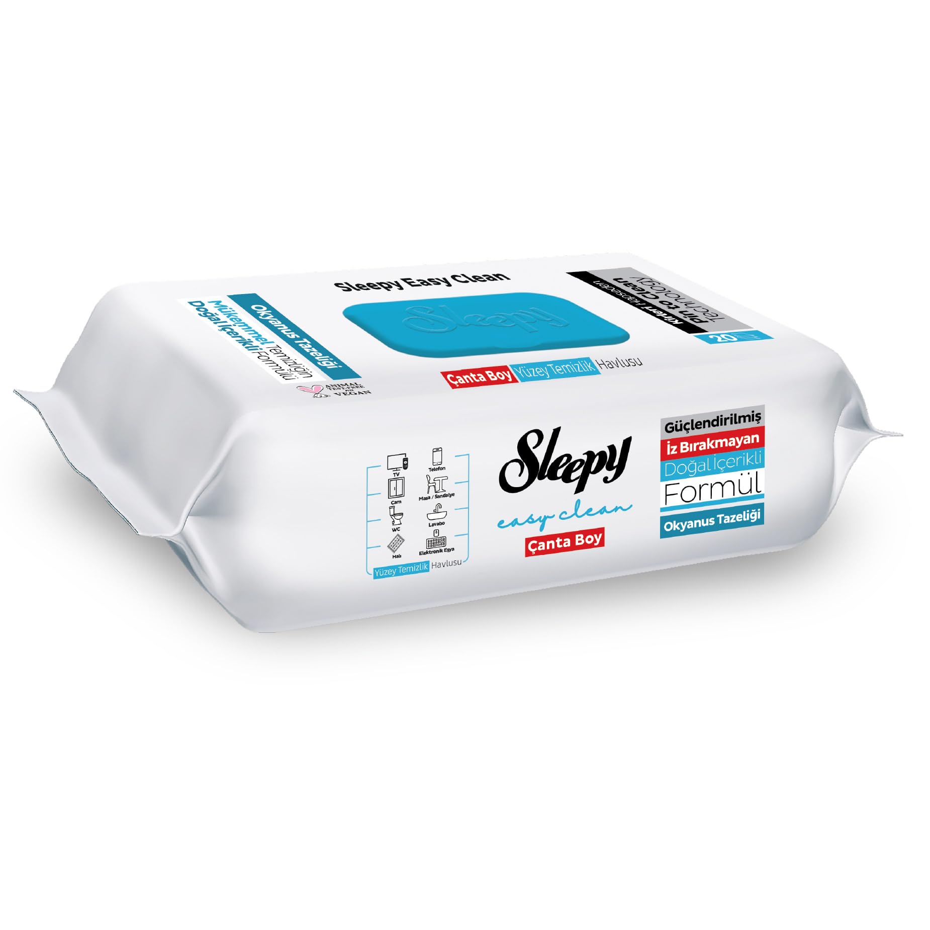 Sleepy Easy Clean Okyanus Tazeliği Yüzey Temizlik Havlusu Çanta Boy 20 Yaprak