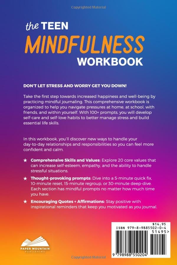 The Teen Mindfulness Workbook: 100+ JOURNAL PROMPTS TO ENCOURAGE GRATITUDE, EASE ANXIETY, AND INCREASE SELF-ESTEEM - Image 2