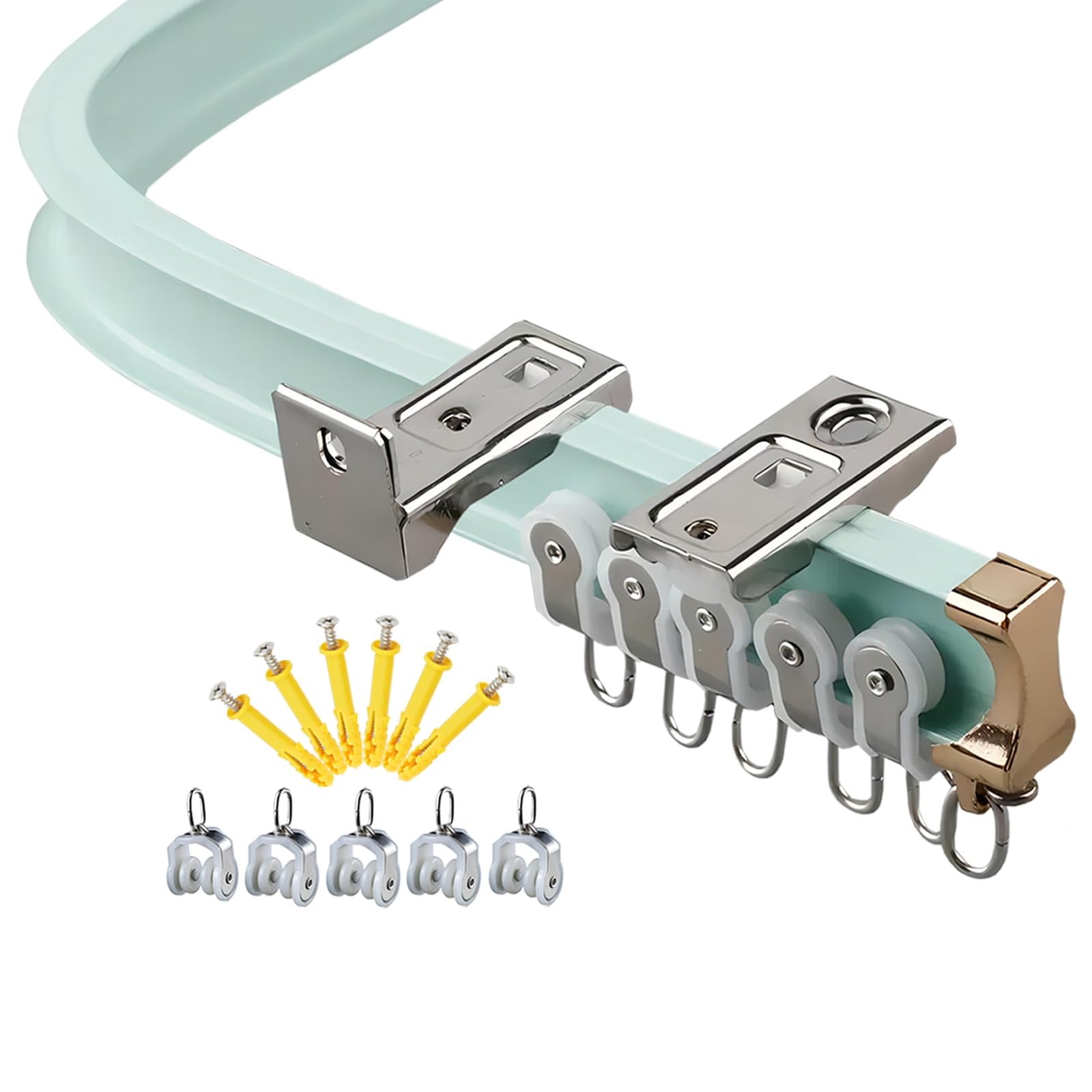 Sistema de riel flexible curvado de alta resistencia con anclaje de pared Tr kBendable