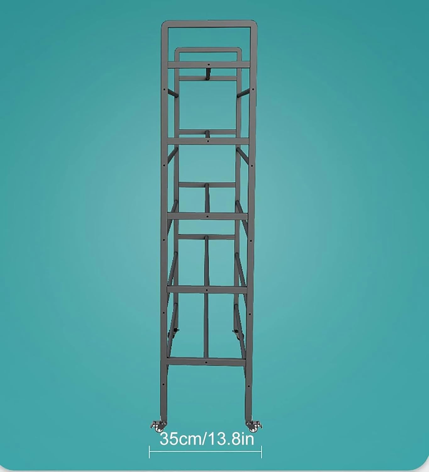 Black Heavy Duty Ball Storage Organizer Cart Floor-Standing, 3/4 Tier Basketball Rack Holder On Wheels, Double-Sided Balls Display Stand for Nursery School~/