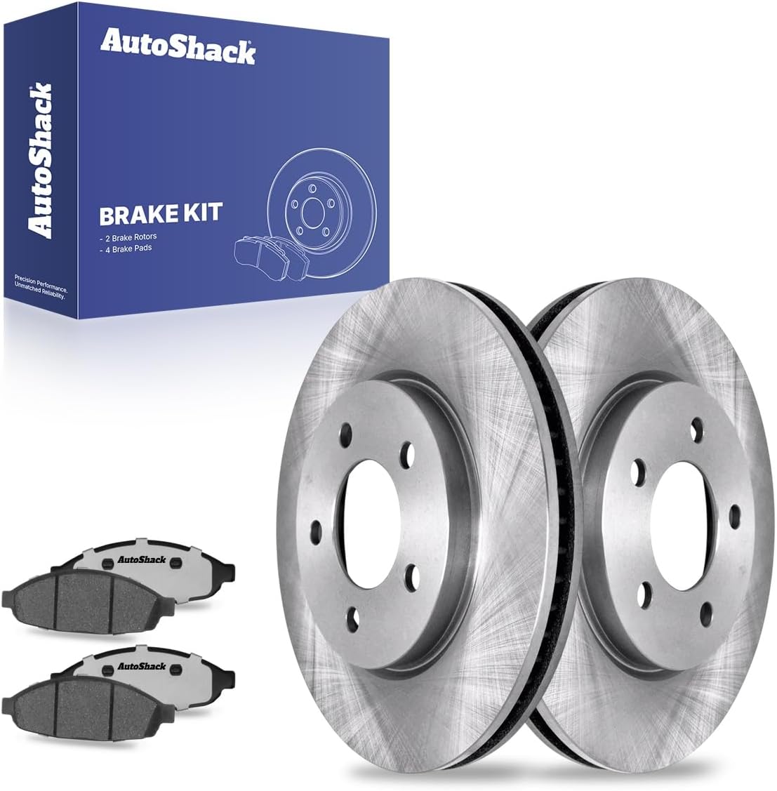 AutoShack Front Vented Brake Rotors + Ceramic Pads 6-PC Brake Kit Replacement for 2004-2008 Chrysler Pacifica 12.52" (318.1 mm)