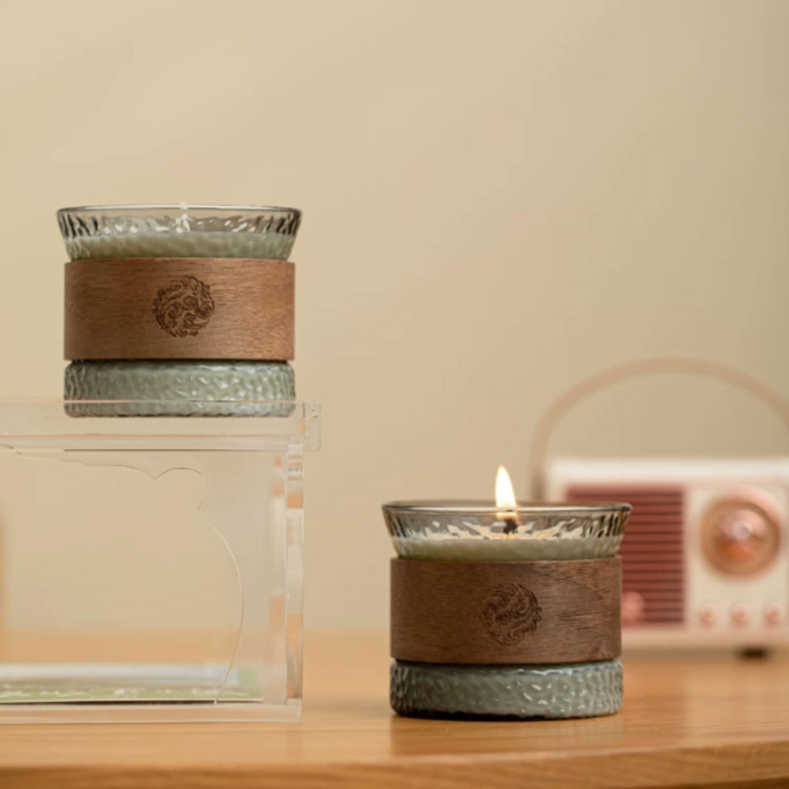 Exquisit Keramikkerzen, wiederverwendbare Kerzen im Glas, moderne Aromatherapie-Kerze, langlebig, sauberes Brennen for Schlafzimmer, Büro weich