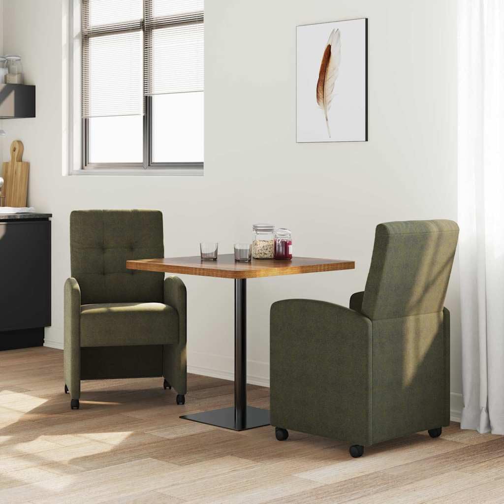 Ekoskórzane nowoczesne z kółkami 58 x 67 x 97 cm zielony 2 sztuki