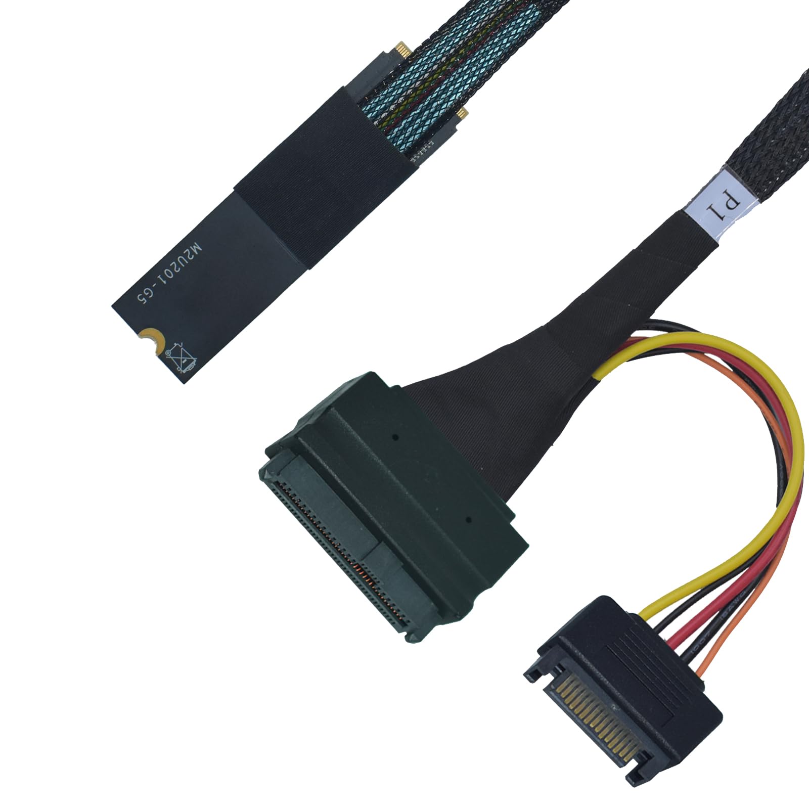 Cable PCIe 4.0 M.2 a U.2 SFF-8639, salida izquierda