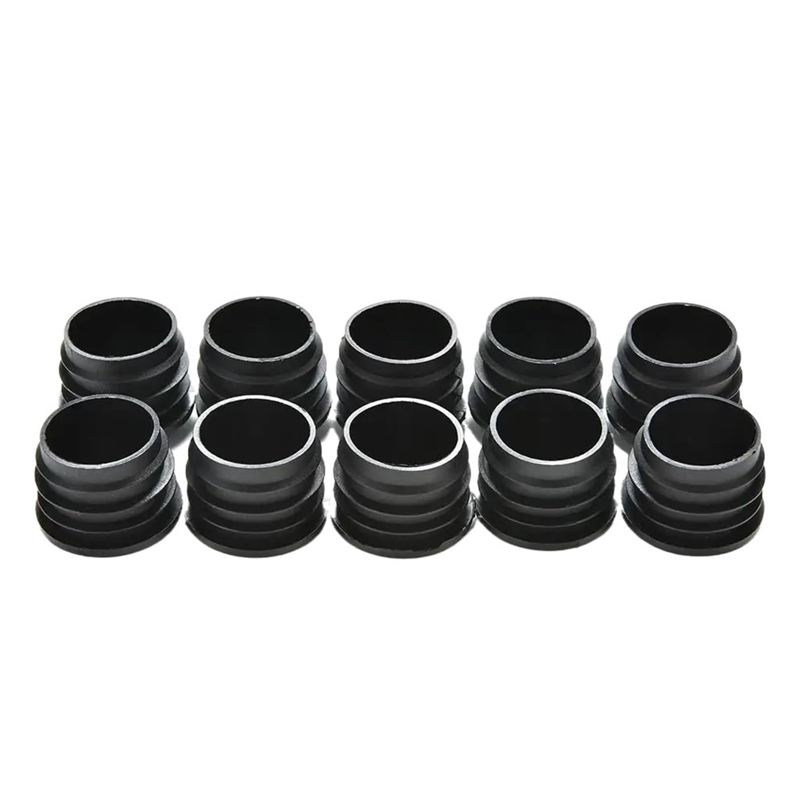 10Pcs Plastic Furniture Leg Plug Blanking End Caps Insert Plugs Bung For Round Pipe Tube Black For Pipe(25mm)