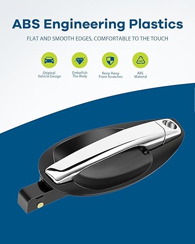 Miniatura 5 de LUJUNTEC Manija de puerta exterior del lado izquierdo del conductor, repuesto para Hyundai 2003-2008 para Tiburon, manija negracromada, reemplazo
